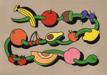 A SNAKE AND FRUITS image